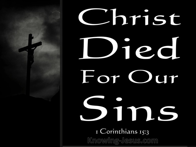 1 Corinthians 15 Christ Died For Our Sins (black)